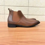 Chelsea boots men's pointed toe autumn and winter British fashion versatile casual men's shoes mid-top leather shoes large size clearance - Image 2