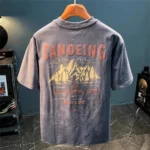 Overseas orders withdrawn~ Clearance clearance at counters, retro trendy, distressed, versatile and simple men's pure cotton short-sleeved T-shirt - Image 3