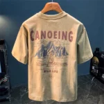 Overseas orders withdrawn~ Clearance clearance at counters, retro trendy, distressed, versatile and simple men's pure cotton short-sleeved T-shirt - Image 2